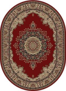 Red Ivory Medallion Persian 5x8 Oval Area Rug Oriental Actual 5 3 x 