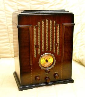 Old Antique Wood Zenith Vintage Tube Radio  Restored Working Art Deco 