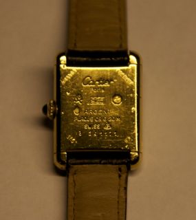 Cartier Argent Tank Mechanical Ladies 925 Gold Filled