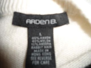 Arden B L Large Rayon Ivory Long Sleeve Sweater Dress
