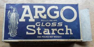 Vintage Argo Gloss Starch Corn Products Refining Co Cardboard Box 