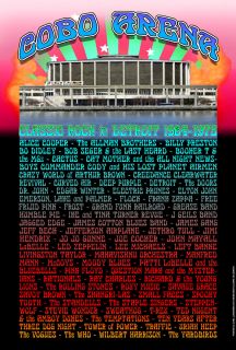 Cobo Arena All Performers Detroit Concert Poster Grande Ballroom 