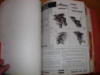 1970s Ariens Dealer Parts Manuals for Riding Mowers, Snowthrowers Etc 