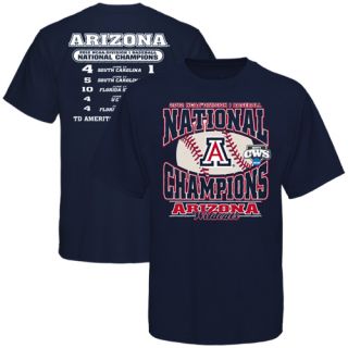 Arizona Wildcats College World Series Champions Score T Shirt   Navy 