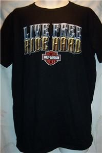 New Arkport New York Live Free Ride Hard Harley Davidson T Shirt Mens 