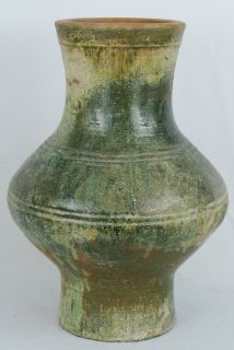 Antique Chinese Han Dynasty Iridescent Green Glaze Pot Vase