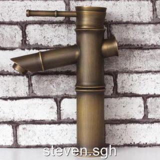 Antique Brass Bathroom Vessel Sink Faucet Mixer Tap B09