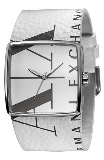 New Armani Exchange White Leather Wide Cuff Mens Latest Watch AX6000 