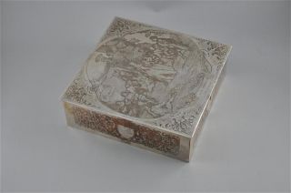 WMF Germany Engraved Silver plated Clasped Lidded Jewelry Box