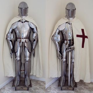 English Grand Crusader Suit of Armour Stand Full Size Fully Wearable 