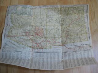 Old 1925 s P Railroad Map of Arizona and New Mexico