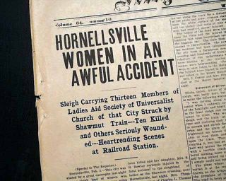   Hornellsville NY Women Sleigh Train Arkport New York Disaster