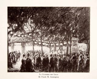 1931 Print La Closerie Des Lilas Left Bank Paris France Restaurant 