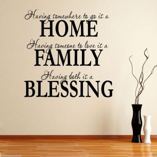    Family Blessing Wall sticker Art paper wall Quote decor decal vinyl