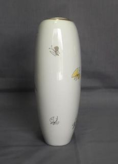 Vtg Thomas Porcelain Butterfly Art Deco Vase Germany