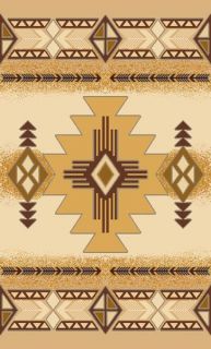   Southwestern Lodge Woven 4x6 Area Rug Ivory New Actual size 52 x 311