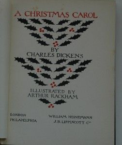 RARE Dickens A Christmas Carol Arthur Rackham 1915 1st
