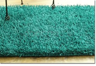   Crystal Long Shag Pile Area Floor Rug Mat Carpet Color Teal
