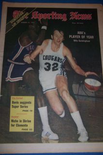 73 Sporting News Carolina Cougars Billy Cunningham ABA