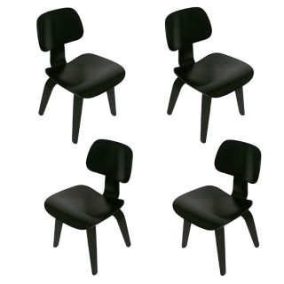 artesian c3130 set of 4 ebonizied wood dining chairs 1940 s design 