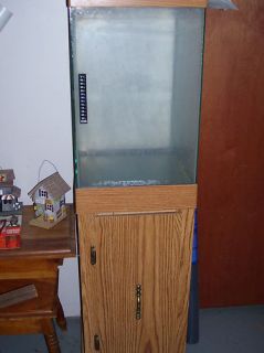 15 Gallon Aquarium on Wooden Oak finish upright stand with all 