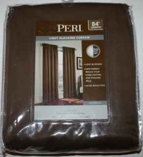 Peri Chocolate Brown Asher One Pole Top Panel Light Blocking Curtain 