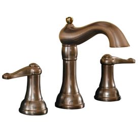 AquaSource Rubbed Bronze 2 Handle WaterSense Bathroom Faucet w Drain 