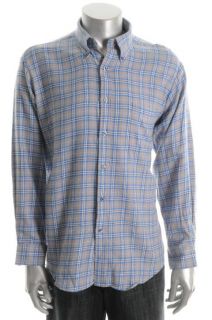 John Ashford Gray Flannel Plaid Long Sleeve Button Down Shirt L BHFO 