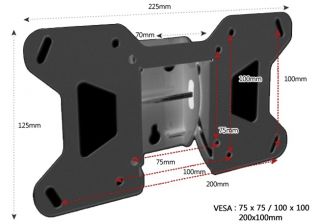   TILTING MONITOR SMART TV WALL MOUNT For SONY VESA 75 100 200x100mm 03B