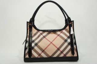 Burberry Ashmore Nova Check Black Tote Shopper Handbag Bag $1195 