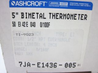 ashcroft 5 bi metal thermometer ti 9023