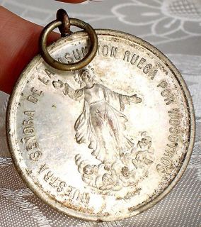 Terrific Antique Holy Mary Assumption Medal D 1898