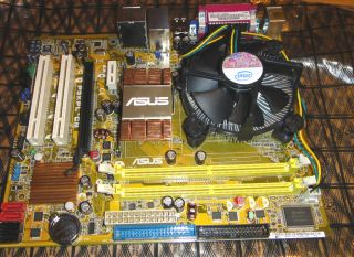 ASUS P5KPL CM Socket 775 Motherboard Intel E1400 2 0ghz CPU fan