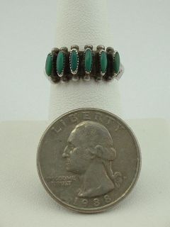 Janice Paloma Zuni Green Turquoise Needlepoint Ring 6