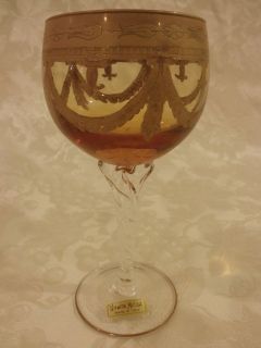 Arte Italica Medici 18K Gold Encrusted Wine Glass Hock