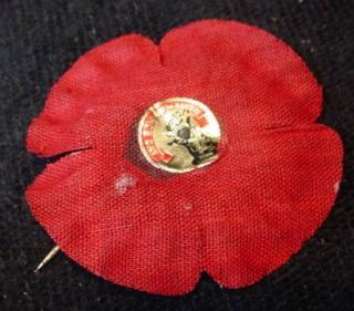 Cloth Poppy with Sir Arthur Currie WWI Remembrance Day