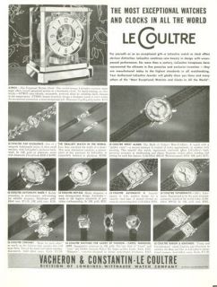 1952 Le Coultre Watches Atomos 12 models Baron Carol Royale Auto PRINT 