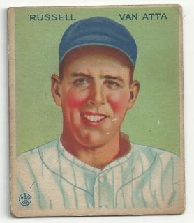 1933 Goudey Card 215 Russ Van Atta New York Yankees Original Vintage 