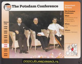 Potsdam Conference 1945 WW2 Truman Attlee Stalin Card