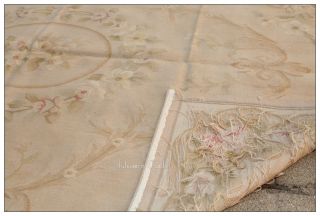 FREE SHIP 4X6 Aubusson Area Rug ANTIQUE PASTEL BEIGES Wool Woven 