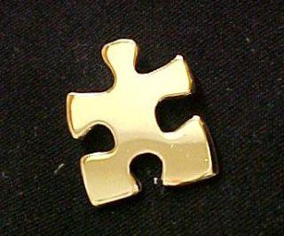Autism Asperger Gold Puzzle Piece Awareness Pin Tac New