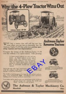 Large 1921 Aultman Taylor 15 30 30 60 22 45 Tractor