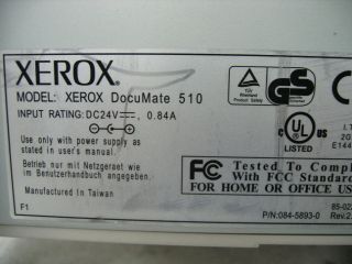 Xerox DocuMate 510 Flatbed Scanner Auto Document Feeder