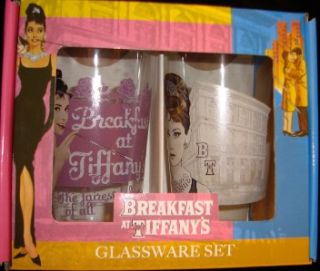 Breakfast at Tiffanys Audrey Glass Set of 16 oz Boxed
