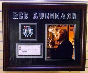 Red Auerbach Signed and Framed Check