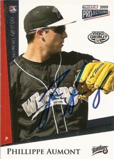 Phillippe Aumont Signed 2009 Projections Card Phillies