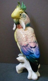 Vintage Karl Ens Porcelain Parrot Bird Figure Cockatoo