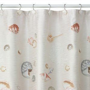 Bacova Captiva Shell Shower Curtain 70 x 70 Fabric Polyester Cream 