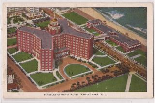 Asbury Park New Jersey Postcard Berkeley Carteret Hotel Air View 1948 