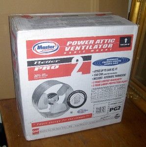 Gable Mount Powered Attic Ventilator Fan with Thermostat 1540 CFMS 